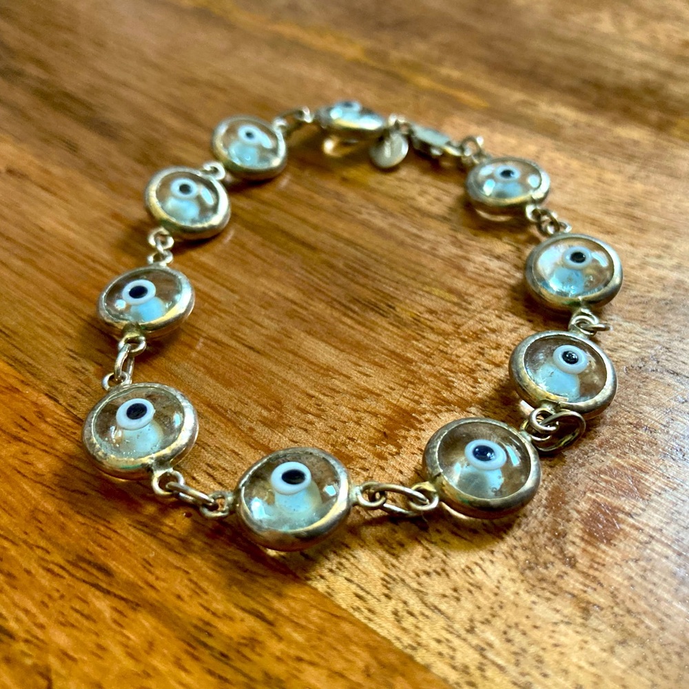 Sterling Silver Evil Eye Bracelet